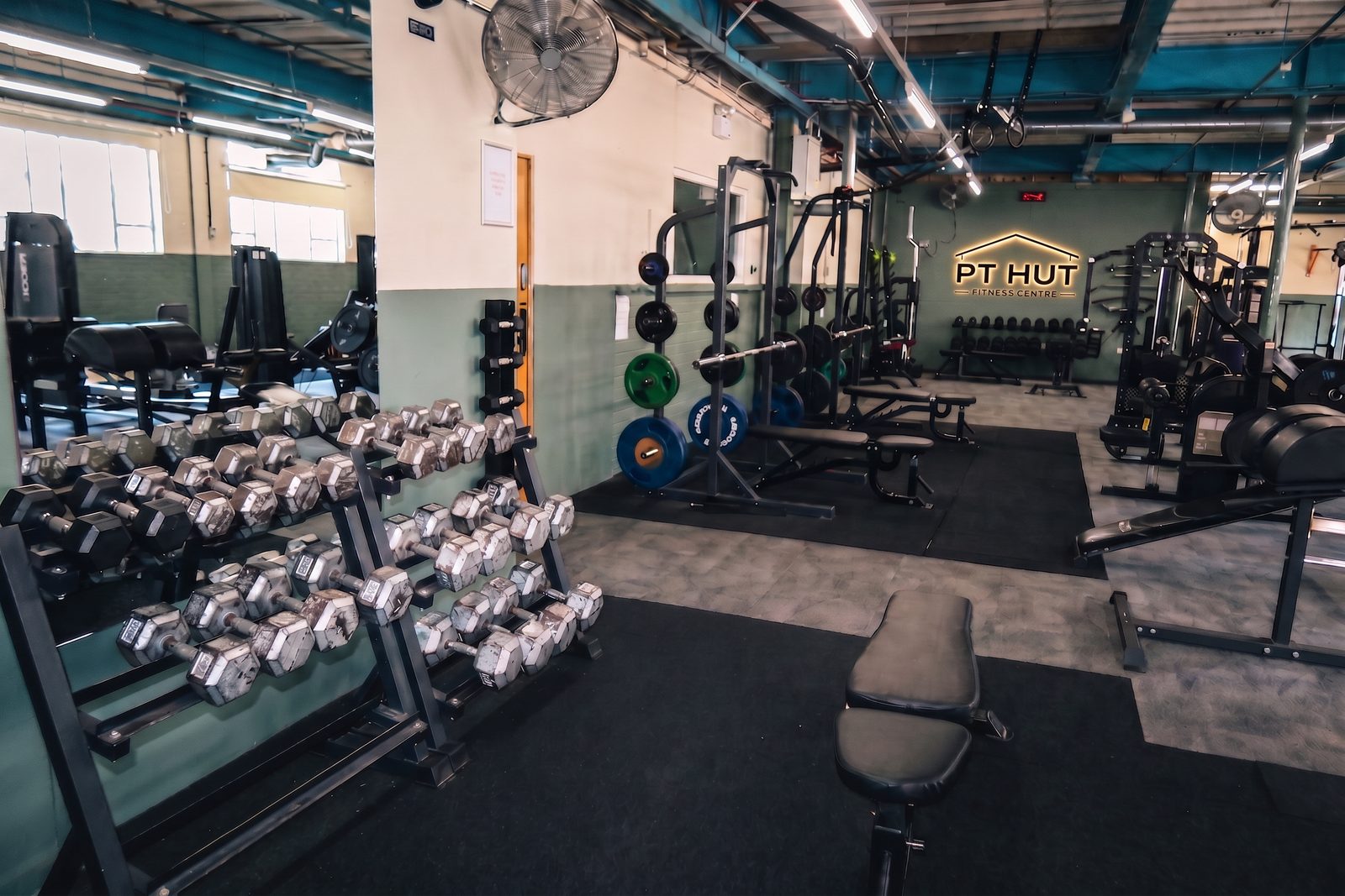 Benches and lifting equipment at The PT Hut